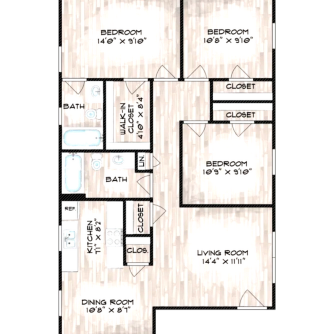 3 bed x 2 bath - Summit at Abilene North Apartments