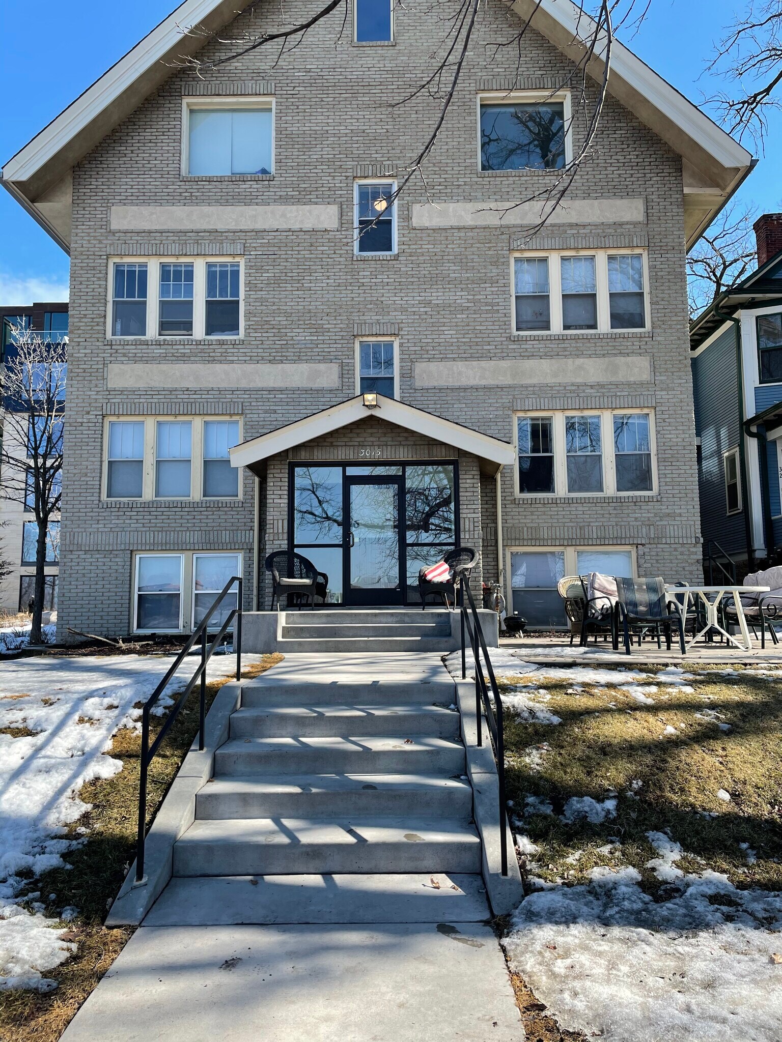 Front of Building and Patio - 3015 E Bde Maka Ska Pky