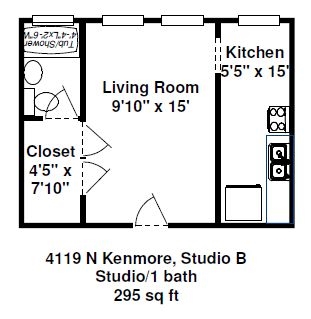 Studio/1BA - Kenmore