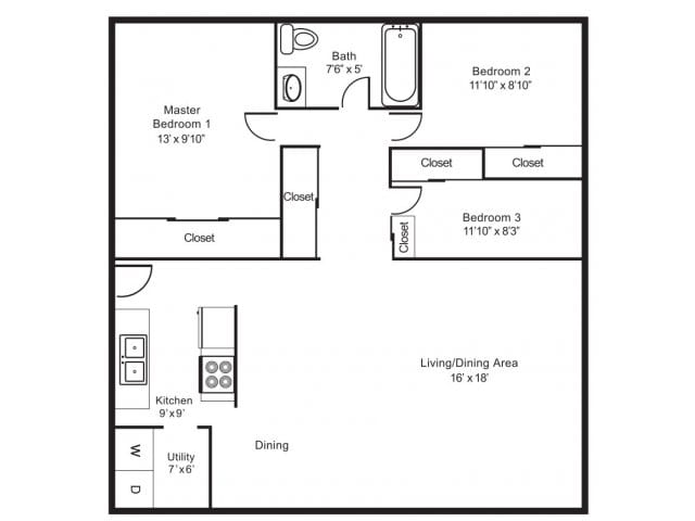 3BR/1BA - Highlands