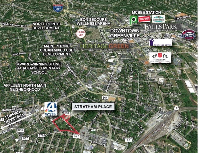 Aerial Photo - Stratham Place Apartments