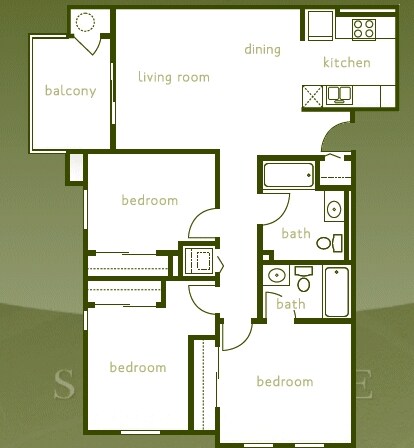 3BR/2BA - Seabreeze Apartments