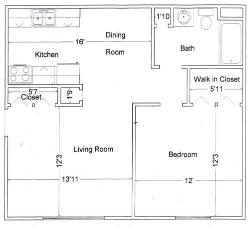 TM1- 1 Bed - Townsend Manor I & II