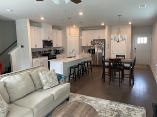 Kitchen/dining view from identical townhome - 866 Longleaf Ln