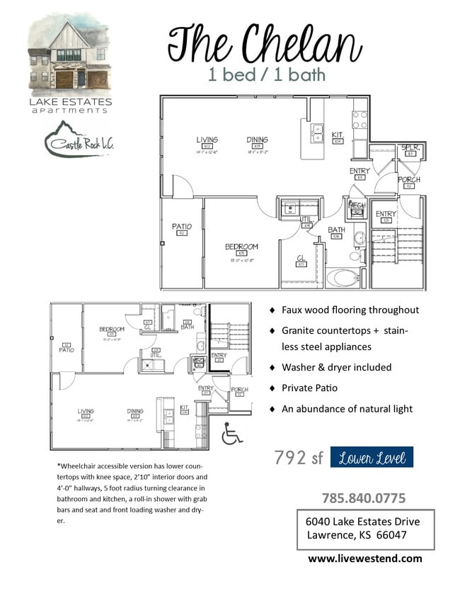 The Chelan - 1 bedroom (lower level) - Lake Estates