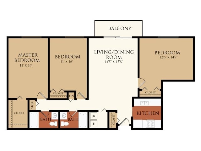 3BR/2BA - Waterford Place