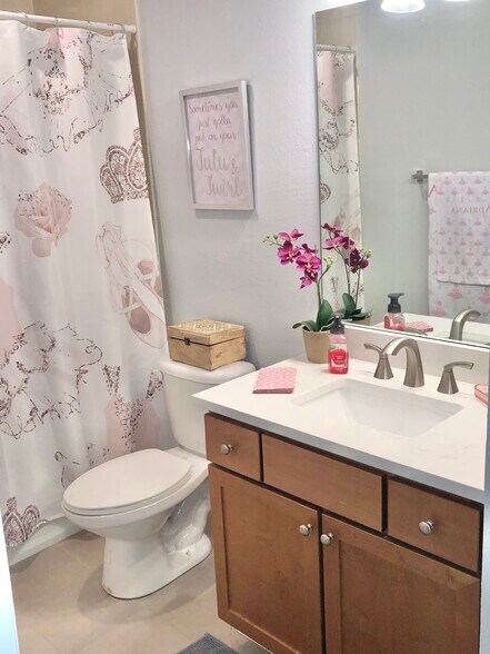 bathroom with new quartz top & moen fixture - 264 Alexandra Dr