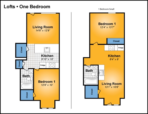 1BR/1BA - The Lofts