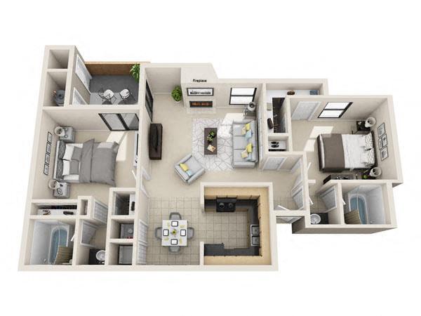 Floorplan - The Lodge at McCarran Ranch Apartment Homes