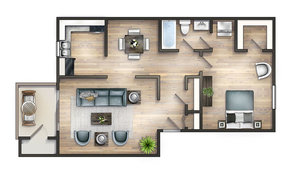 1x1 Deluxe - Oakbrook Village Apartments