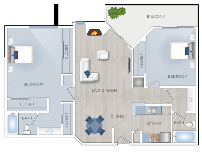 Floorplan - Chelsea Court Apartments