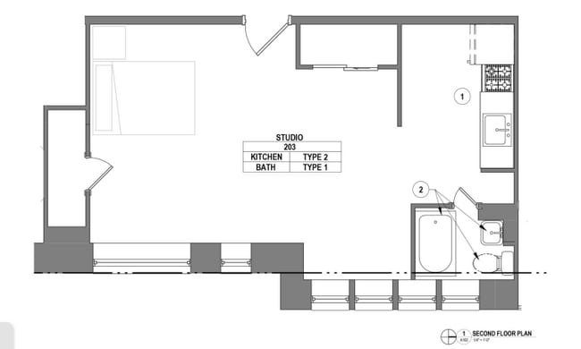 1500 Pine - Apt 203 Floor Plan - 1500 Pine