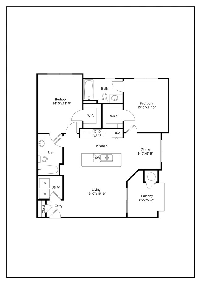 Floorplan - Azure Apartment Homes