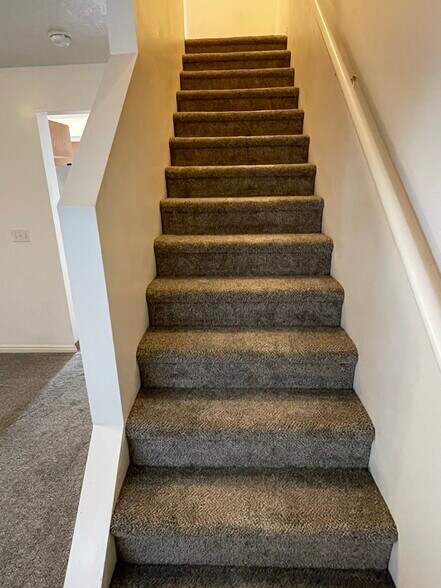 Carpeted Stairs to Second Floor - 360 W 300 S