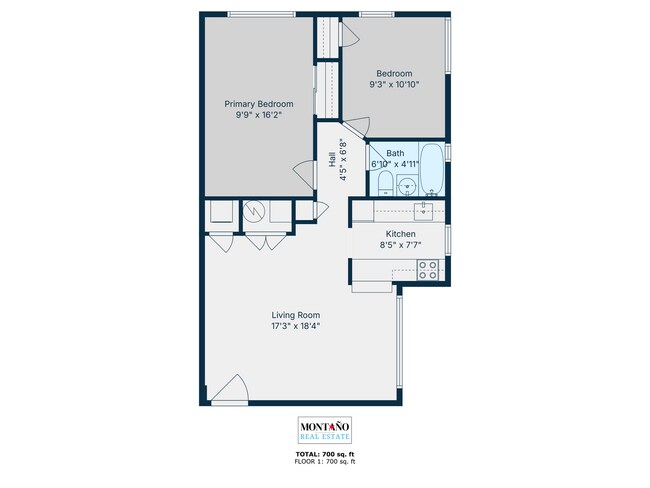 Building Photo - 2bd/1ba garden apartment; 706 sq.ft. $1400 plus util