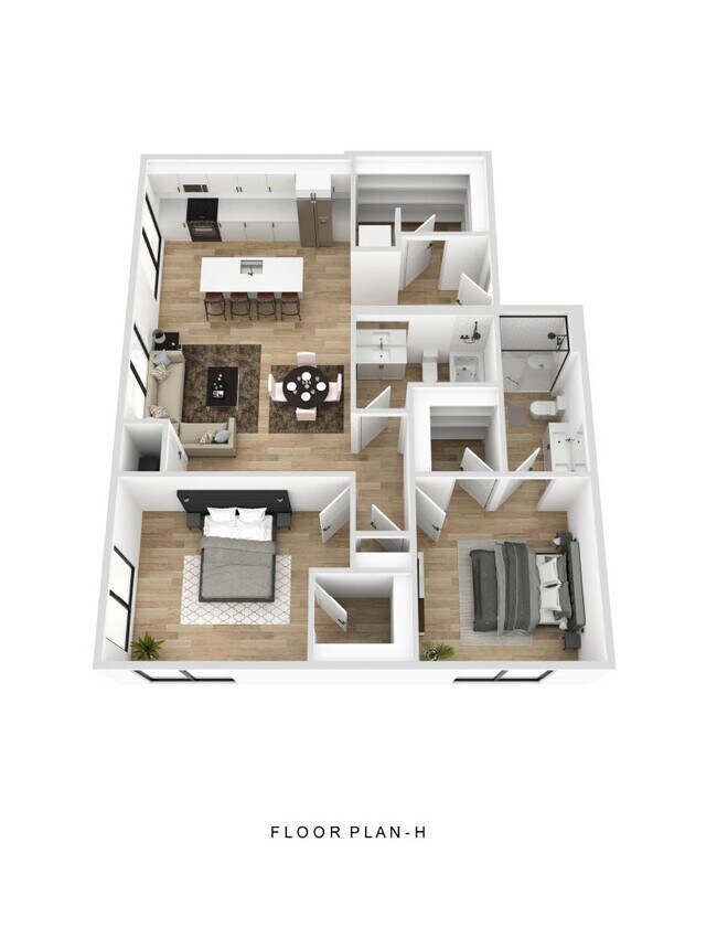 Floor Plan H - 2 Bed/2 Bath - Fuller Park Flats