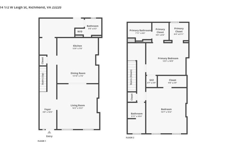 Floor plan - 14 1/2 W Leigh St
