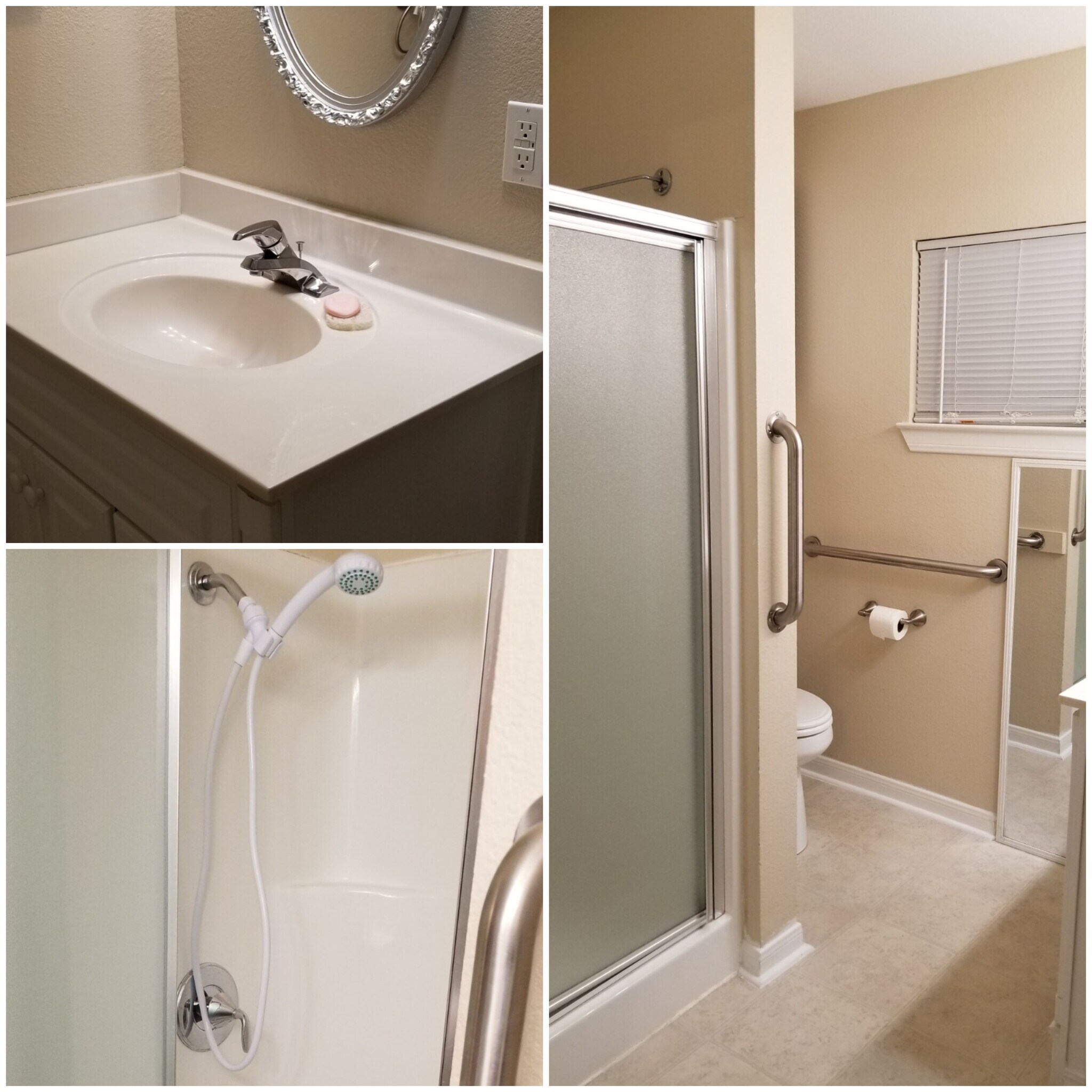 Handicap bars in bathroom - 207 Wood Rd