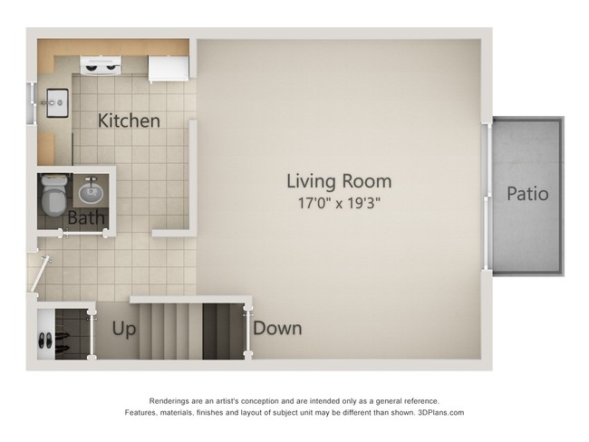 Two bedroom townhouse standard kitchen - Little Acres Apartments & Townhomes