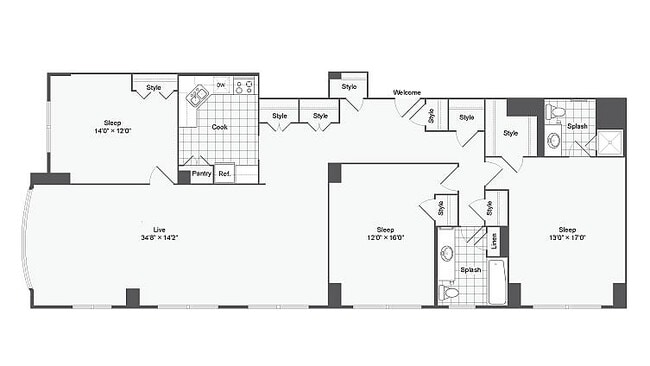 3bed_2bath_1,583sqft-the-social-north-charles-student-spaces-for rent-baltimore-md-21218 - The Social North Charles®