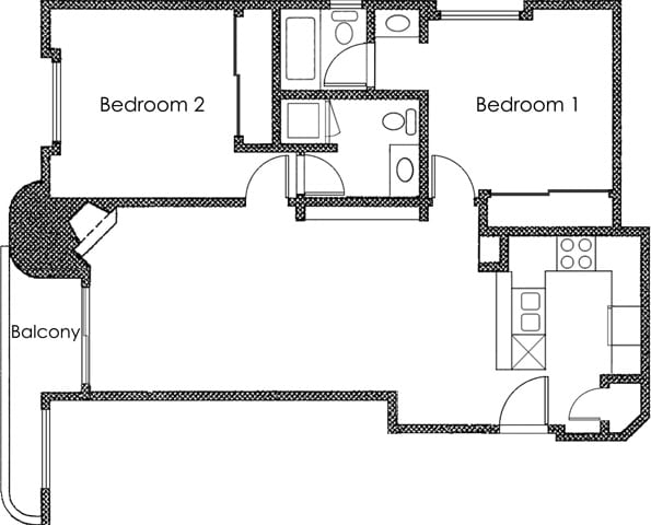 Floorplan - Midvale Court Apartments Westwood