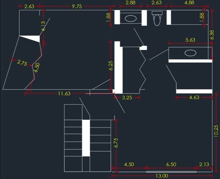 Downstairs floor plan - 2635 Hollyridge Dr