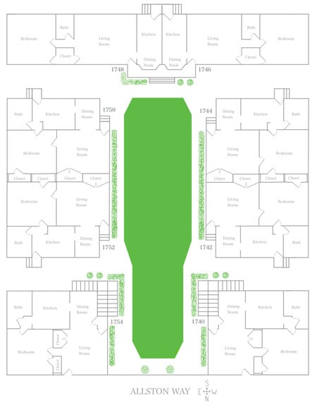 Courtyard Diagram - 1750 Allston Way