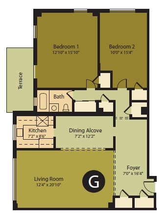 2BR/2BA - Sussex Hall Apartments