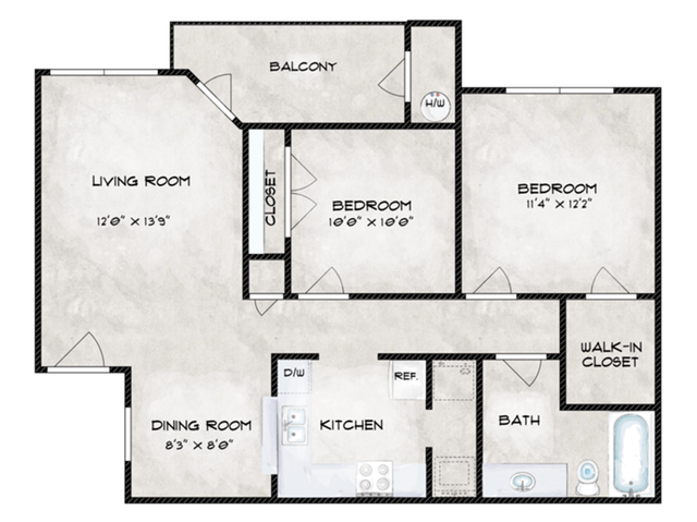 2 Bedroom Floor Plan - Limestone Ridge
