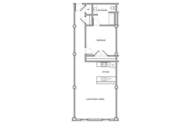 1BR/1BA - Atrium Life