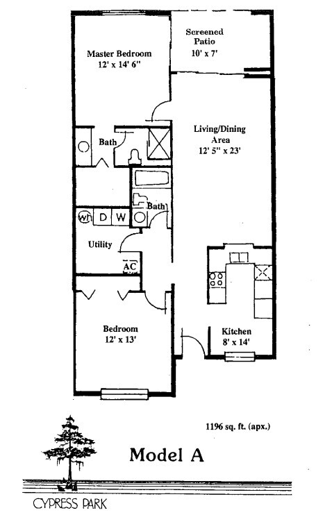 Model A 2/2 1196 Sq. Ft. - Cypress Park Development