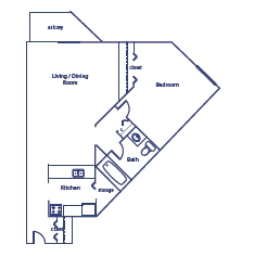 1BR/1BA - Parkview Tower & Square