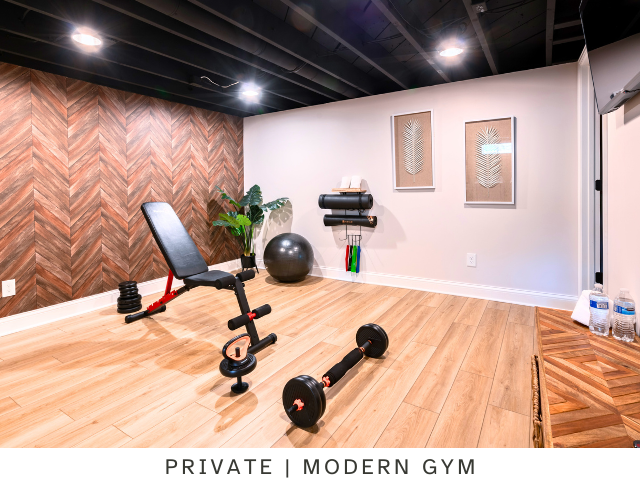 Modern in-home gym - 7621 Central College Rd