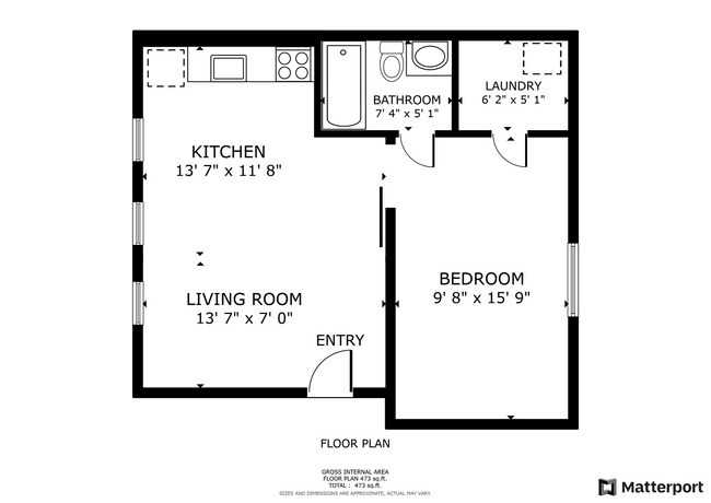 Floorplan - The Garden Apartments | 1 & 2 Bedroom Apartments in Orlando, FL
