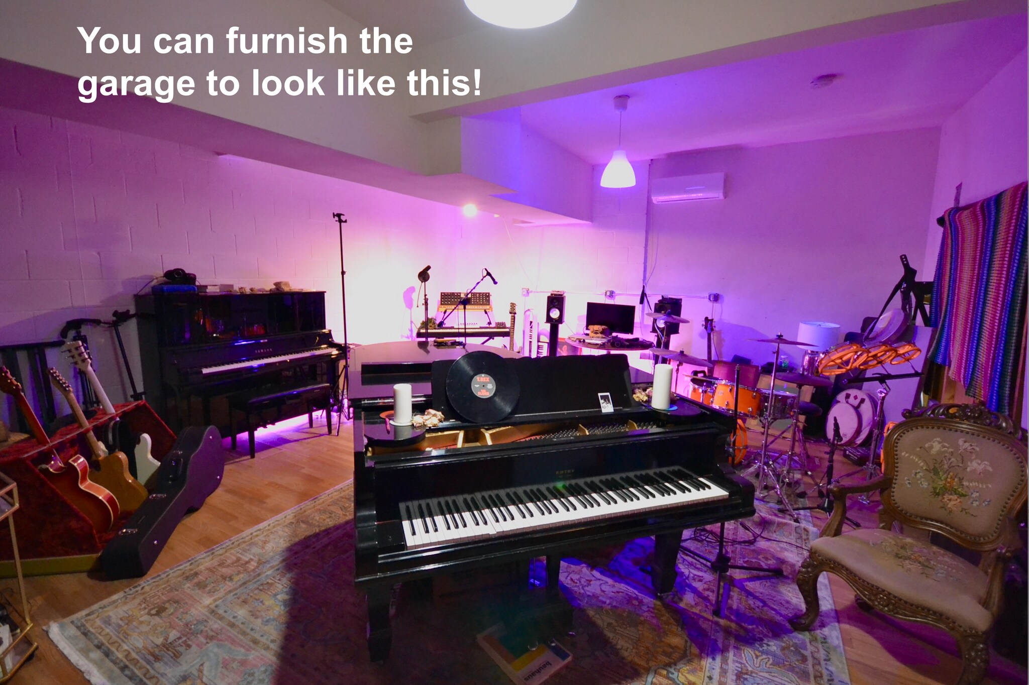 To use the garage as a studio, you can install mini-split AC/heat and flooring, inquire with owner - 3161 Weldon Ave