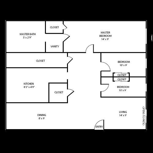 3BR/2BA - Sun River Apartments