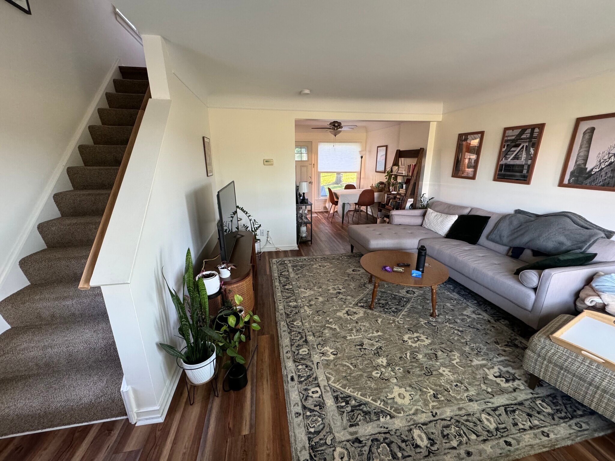 Living/dining/stairs to bedrooms and bath - 508 W Stadium Blvd