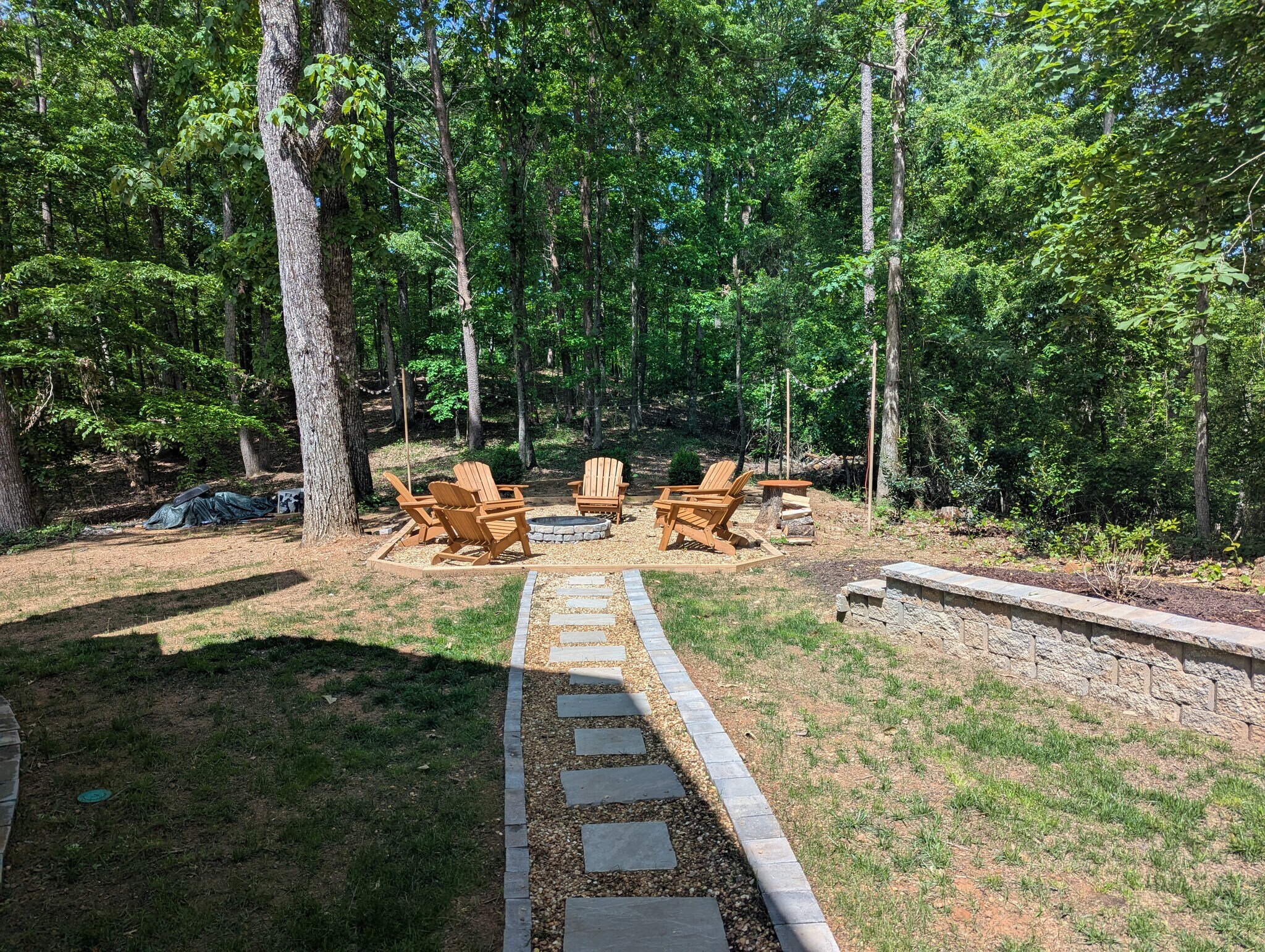 Backyard with firepit - 3812 James Ed Rd