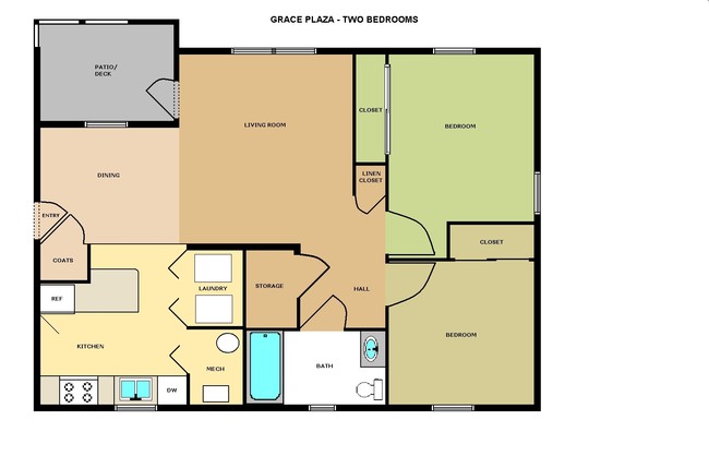 2BR/1BA - Grace Plaza Apartments