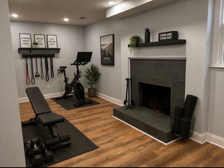 Basement with fireplace - 2808 Andiron Ln