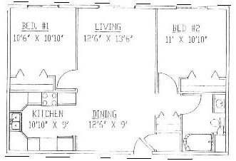 2BR - 800 SqFt - Furman Western Hills