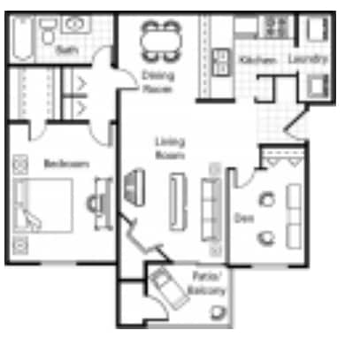 1 Bedroom with Den - South Pointe