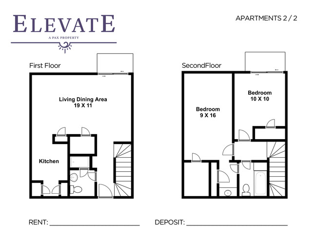 2 Bedroom-2 Bath Townhouse - Elevate Apartments