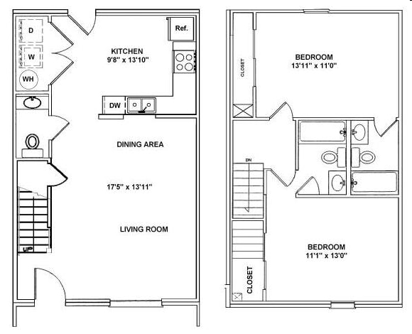 2BR/2.5BA - Royal Oaks Townhomes