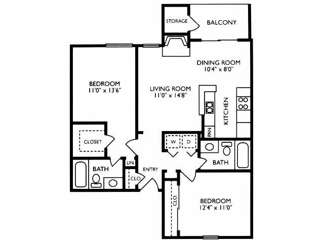 2x2 965 - Del Lago Apartments