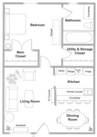 2/1 Floor Plan - 6426 Hansen Blvd