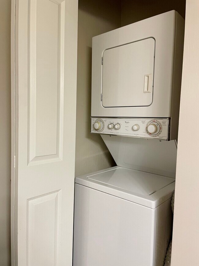 In-unit washer and dryer located in guest bath. - 500 N St