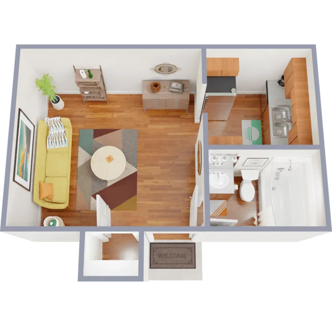 21 Unique studio floor plans ranging from 218 - 474 sq ft - Cascade Park