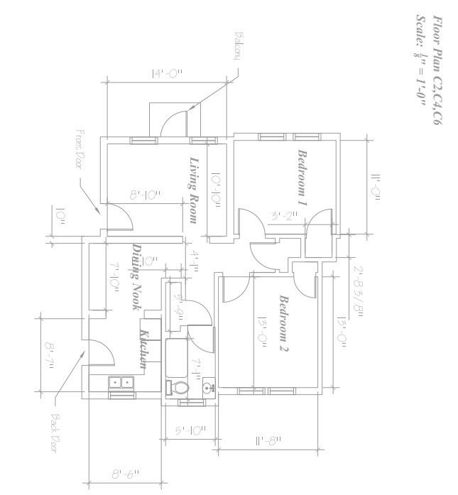 C2 Floor Plan - Sterling Court Apartments