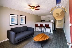 1BR, 1 BTH - Living Area - Ogden Villas